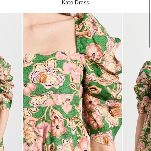 NWOT MISA Kate Dress Kelly Blossoms Cotton Puff Sleeve / Medium - Picture 7 of 13